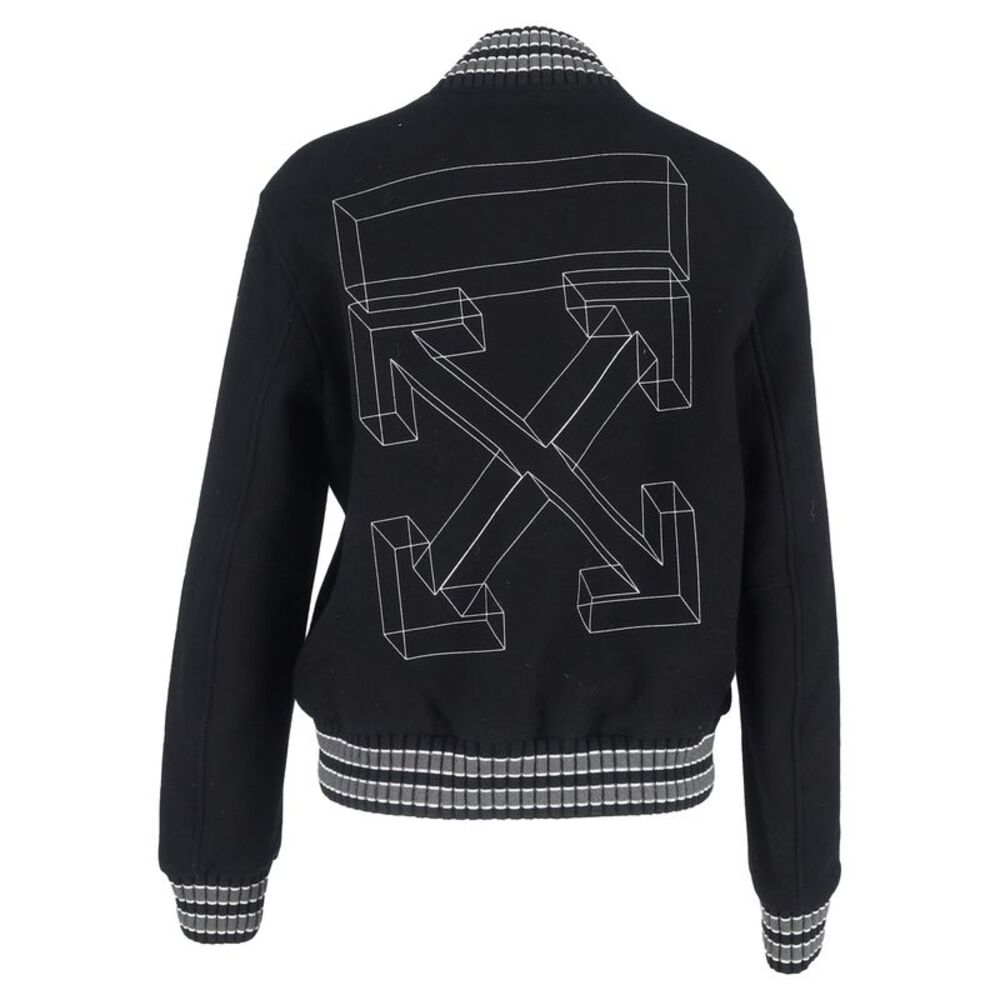 Pre Loved Off White Vintage Varsity Jacket Geomet… - image 5